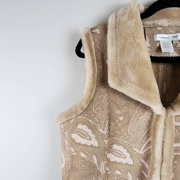 Coldwater Creek vest size M women faux suede fur pockets - Picture 6 of 9